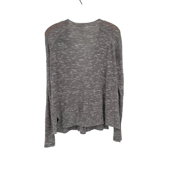 White + Warren Womens Linen Cotton Cardigan Sweater Size Large Gray oversized - Picture 2 of 3